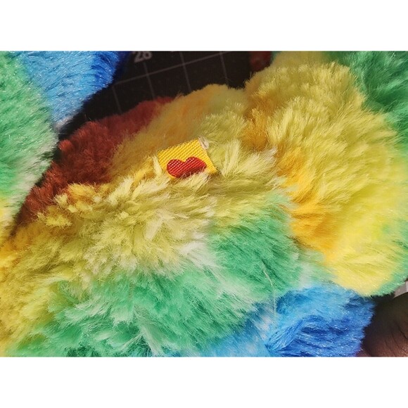 Build A Bear Workshop Rainbow Peace Sign Bear Stuffed Plush Animal 15" - Picture 5 of 7
